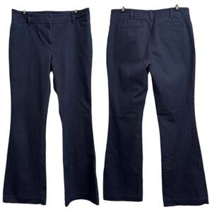NY & CO‎ 7TH AVENUE DARK WASH DENIM FLARE TROUSER PANTS 10 CAREERWEAR